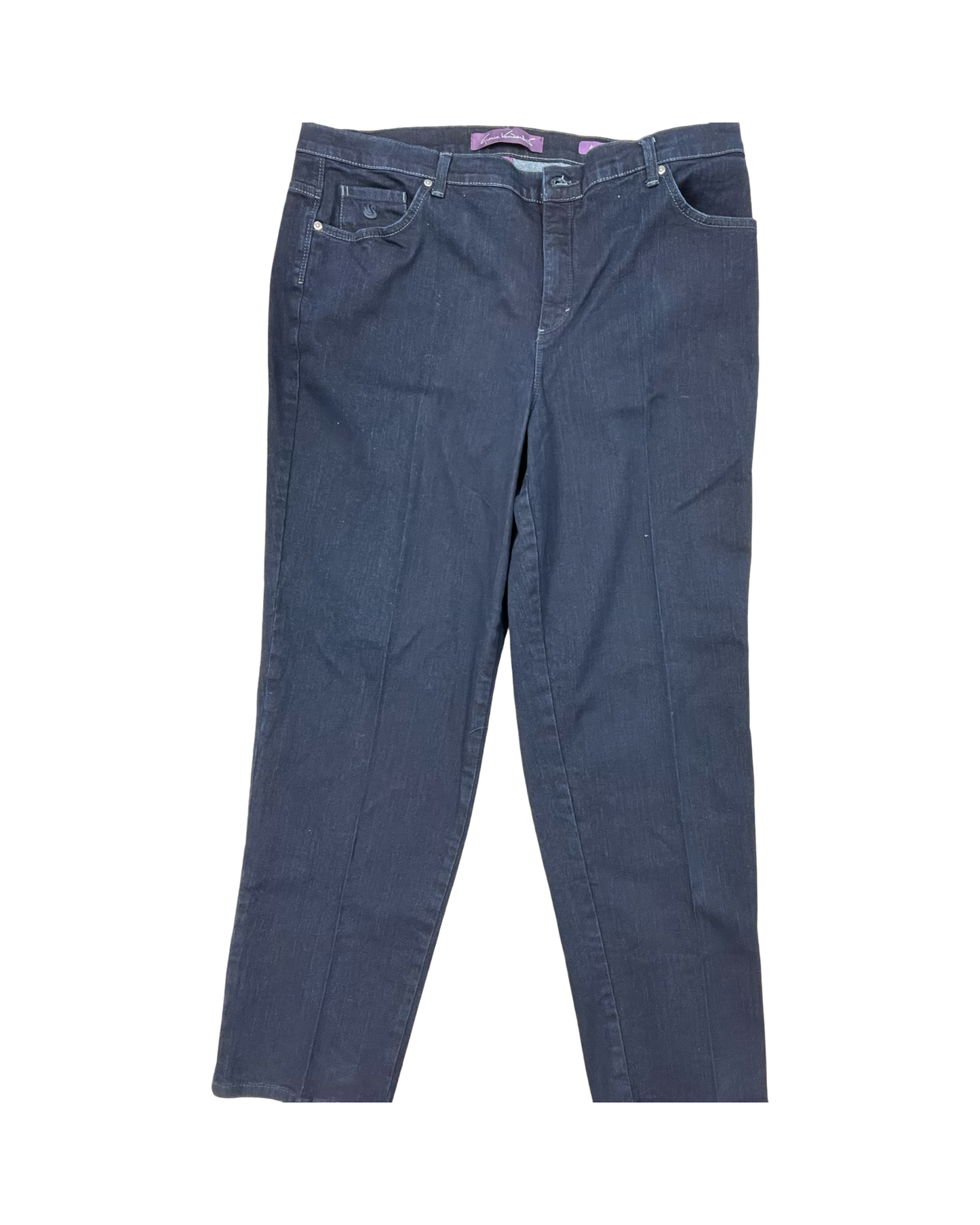 Jeans Straight By Gloria Vanderbilt In Blue Denim, Size:18