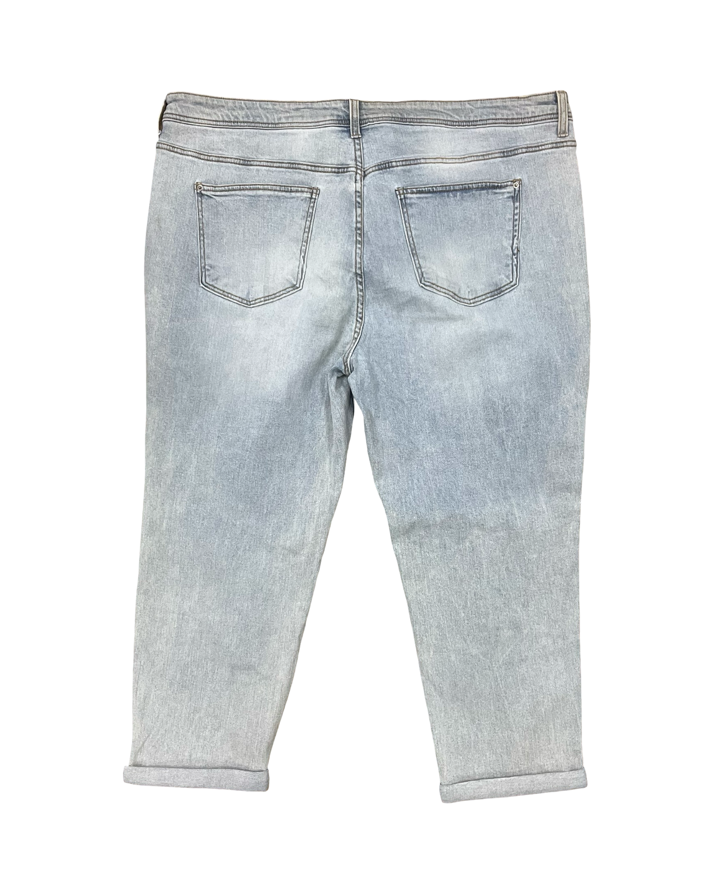 Jeans Straight By Terra & Sky In Blue Denim, Size:22