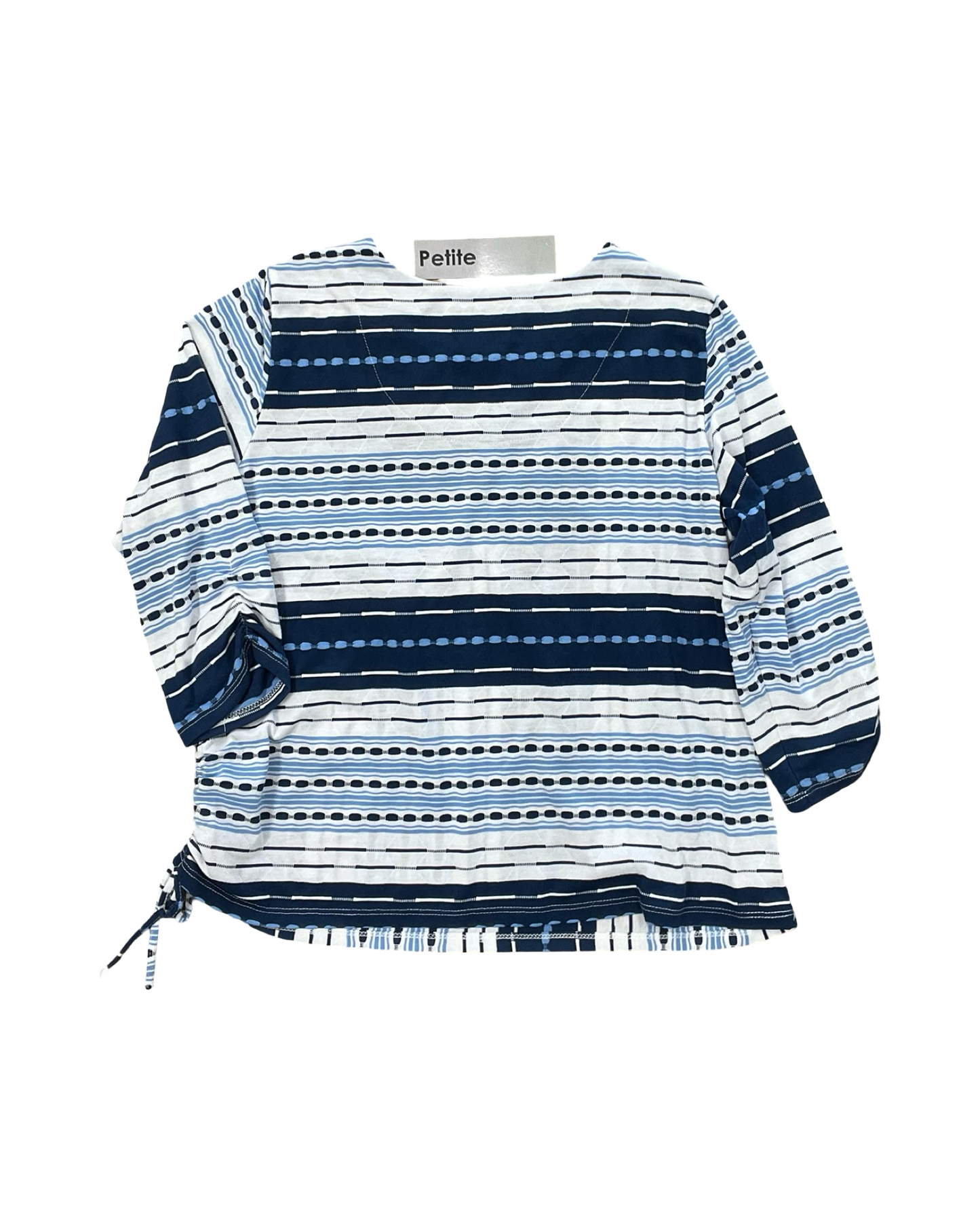 Top 3/4 Sleeve By Alfred Dunner In Blue & White, Size:Mp