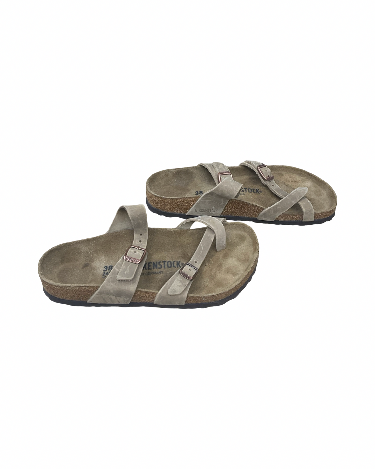 Sandals Flats By Birkenstock In Tan, Size:7.5