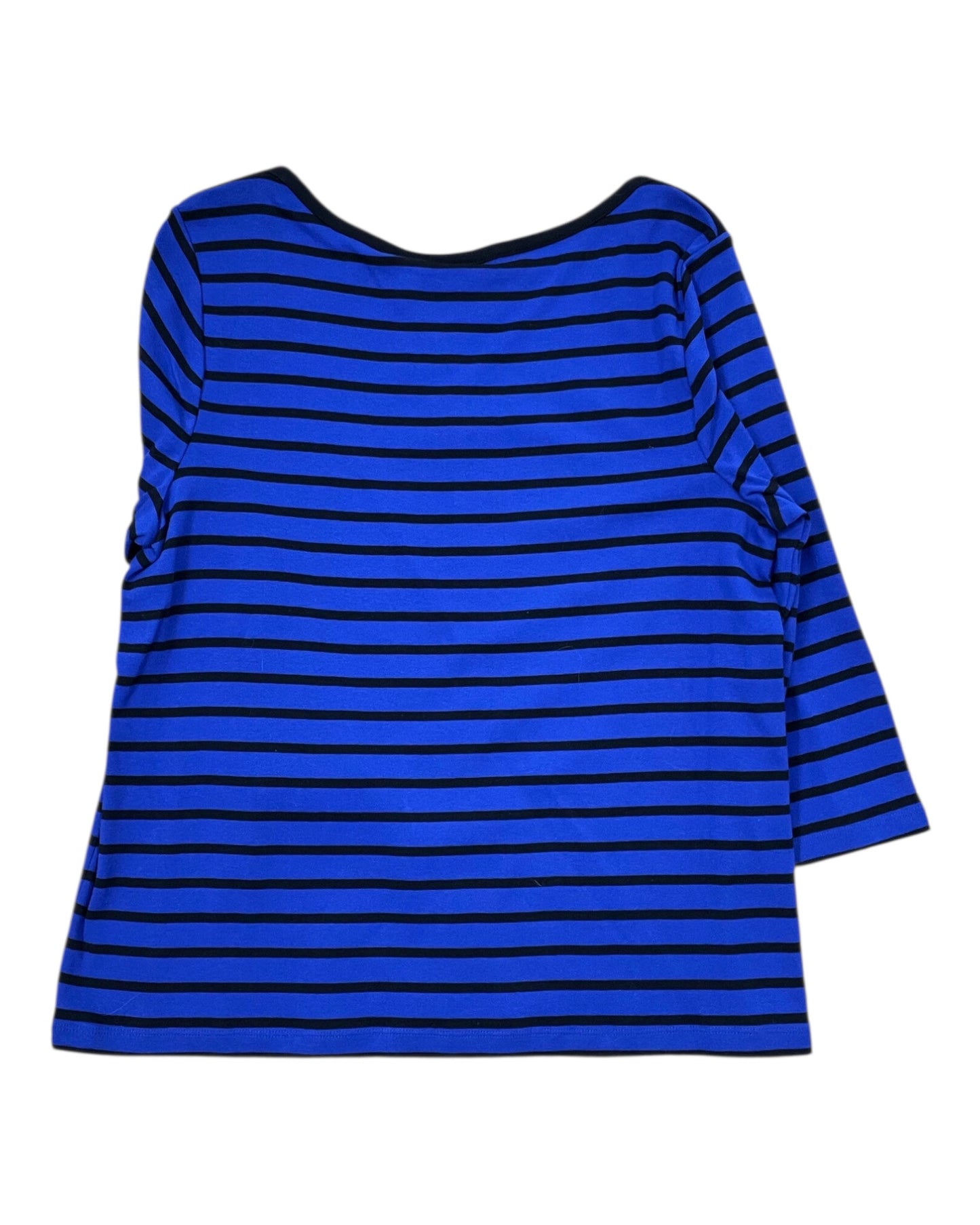 Top 3/4 Sleeve By Chicos In Black & Blue, Size:Xl