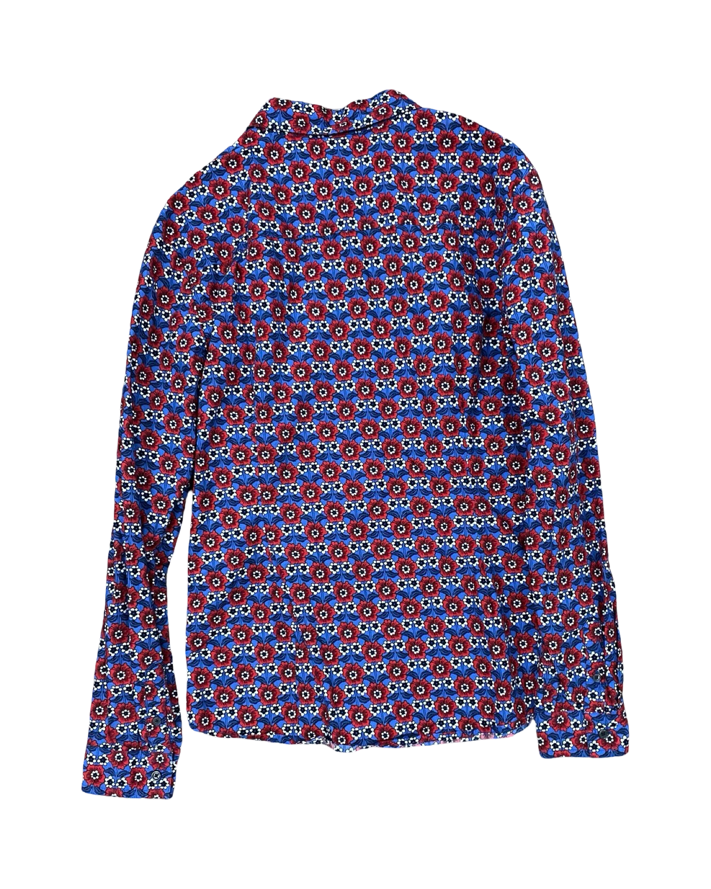 Blouse Ls By Boden In Blue & Red, Size:L
