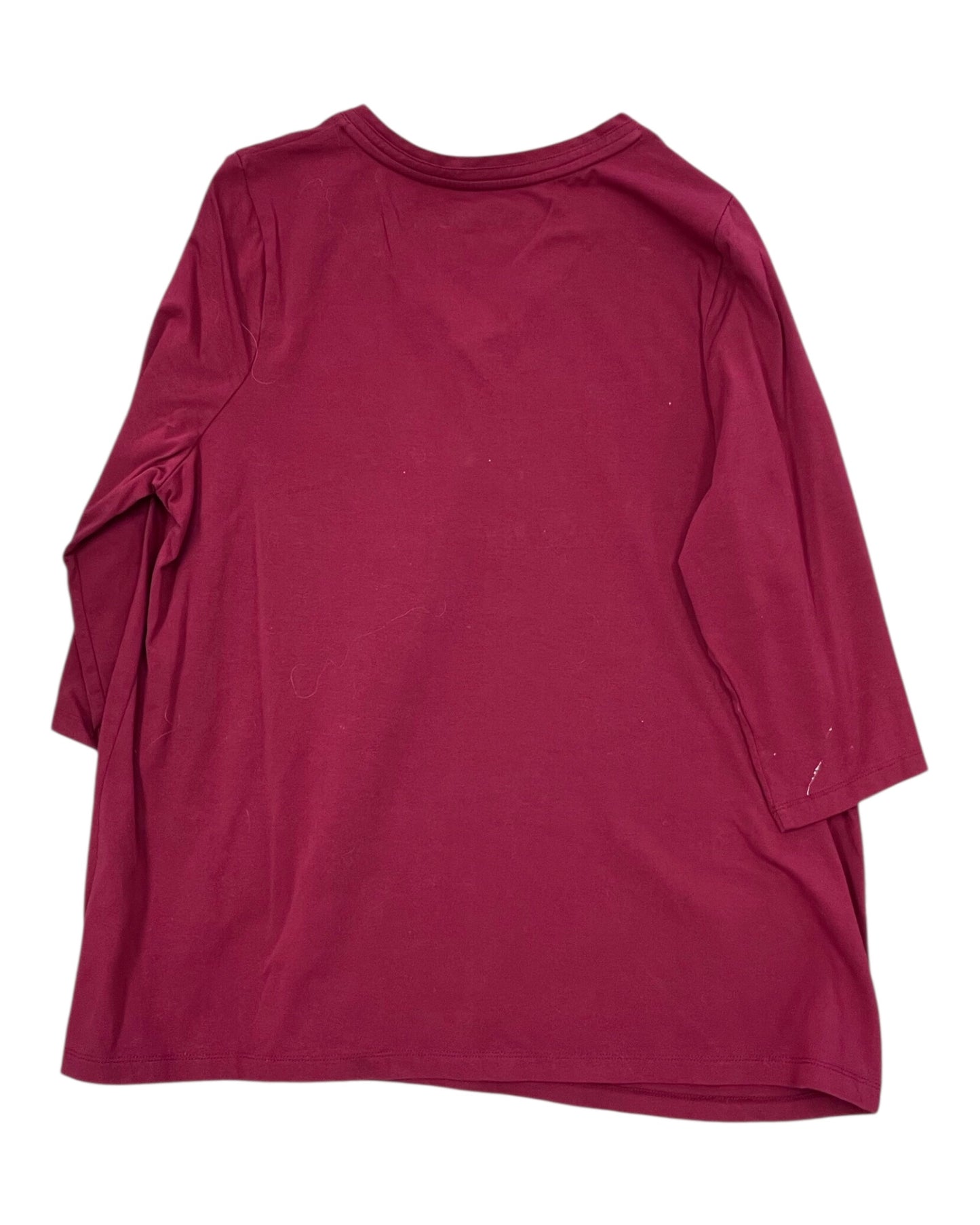 Top 3/4 Sleeve By Catherines In Red, Size:Xl