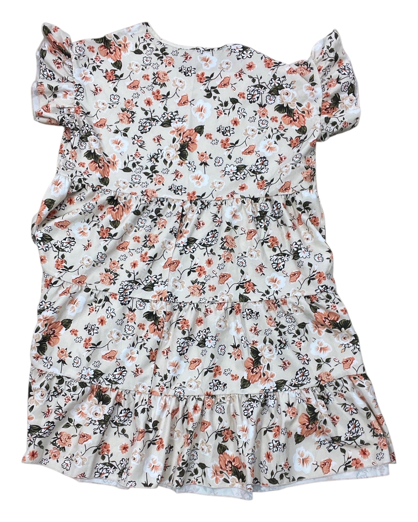 Dress Casual Short By Clothes Mentor In Cream & Orange, Size:Xl