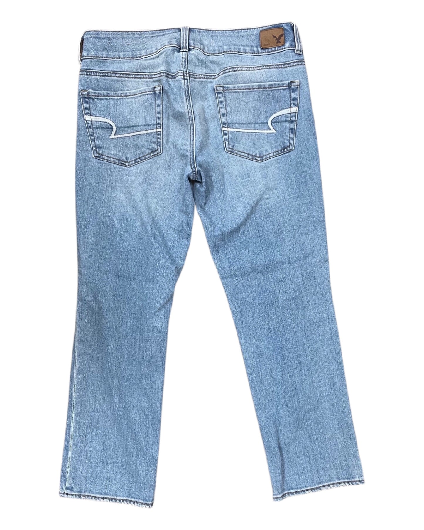 Jeans Straight By American Eagle In Blue Denim, Size:6