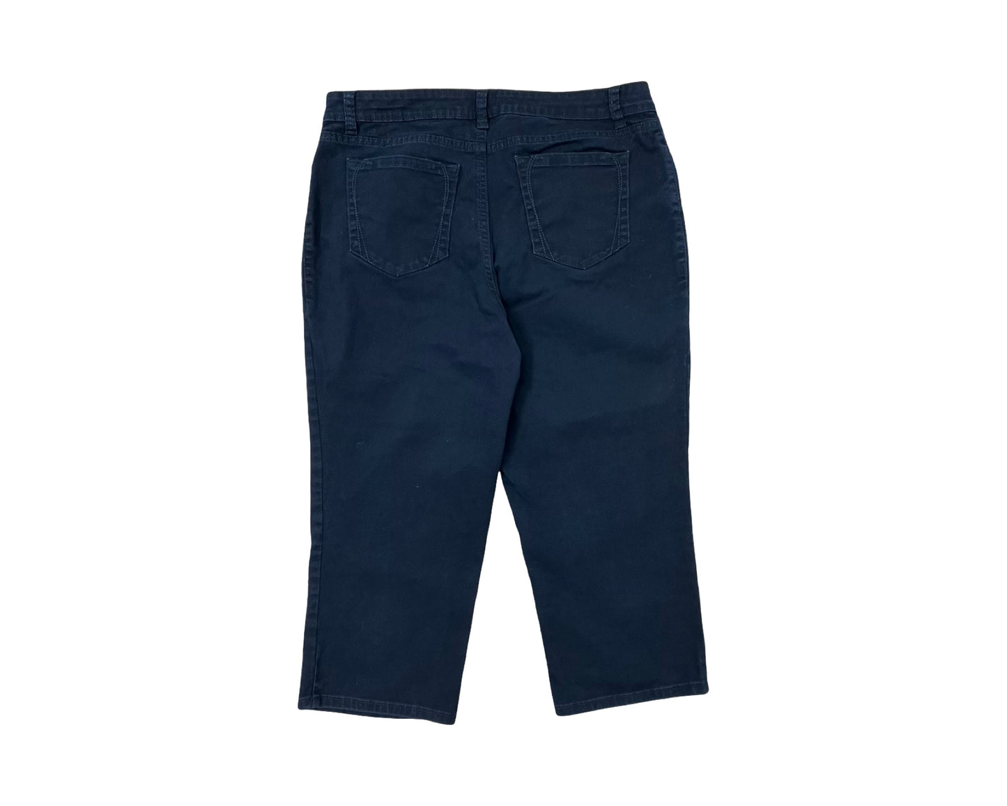 Jeans Cropped By Croft And Barrow In Black Denim, Size:14