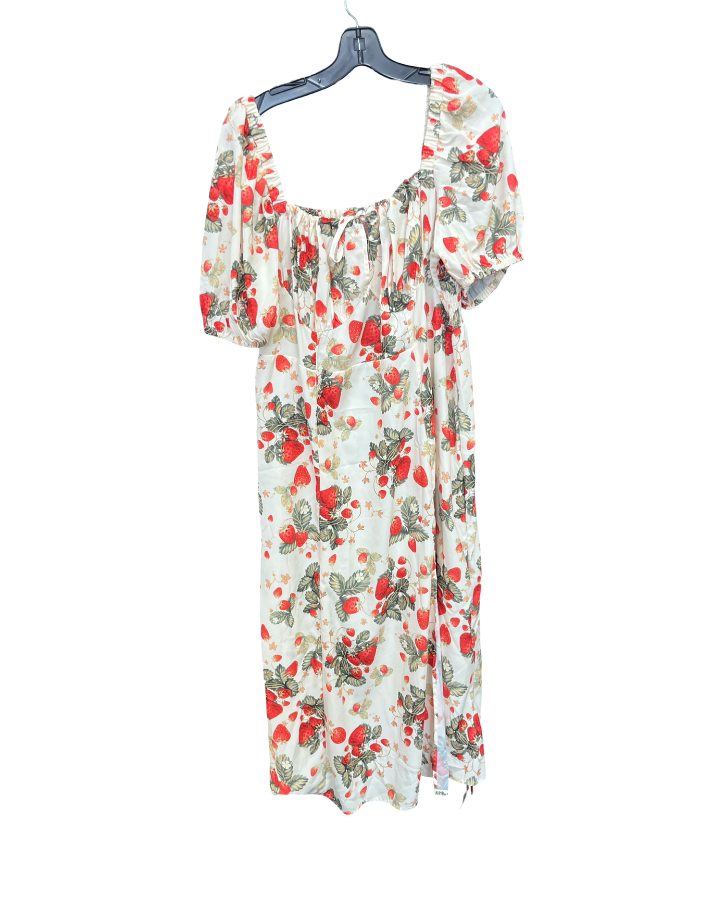 Dress Casual Midi By Cider In Cream & Red, Size:2X