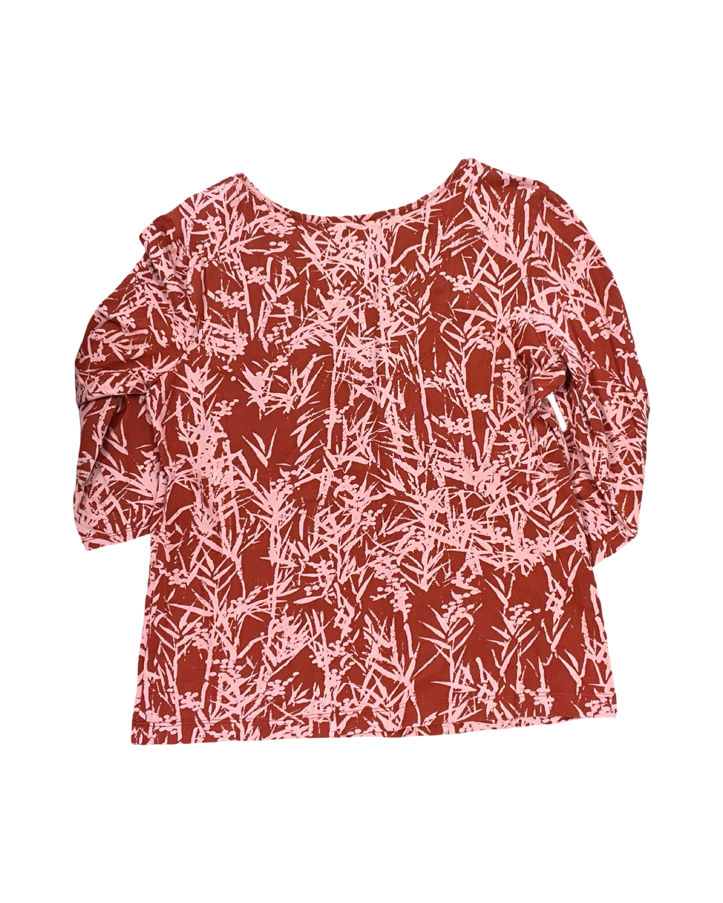 Top 3/4 Sleeve By Chicos In Orange, Size:M