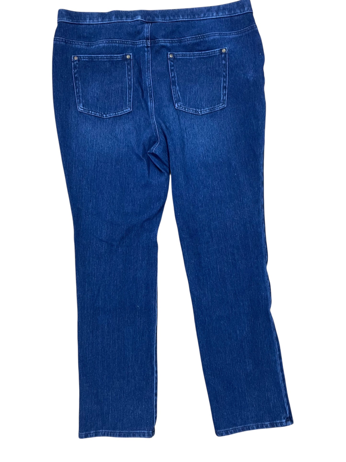Jeans Jeggings By Belle By Kim Gravel In Blue Denim, Size:20