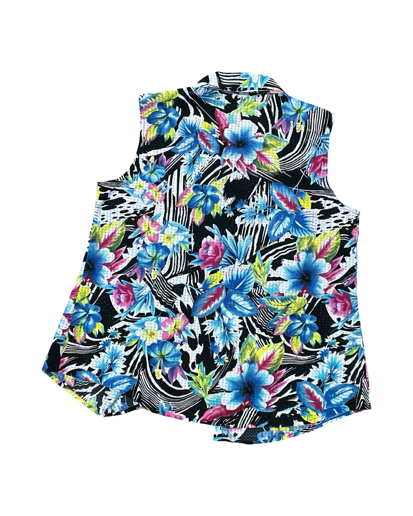Blouse Sleeveless By Notations In Blue & Pink, Size:L