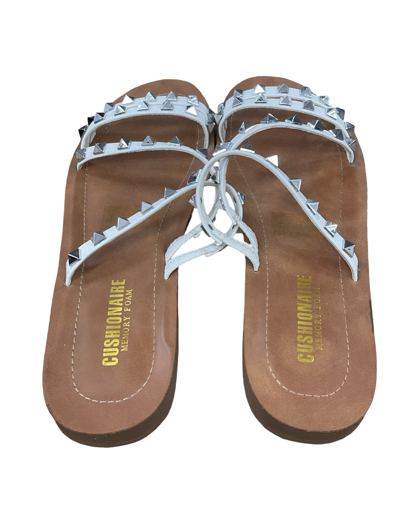 Sandals Flats By Cushionaire In White, Size:8