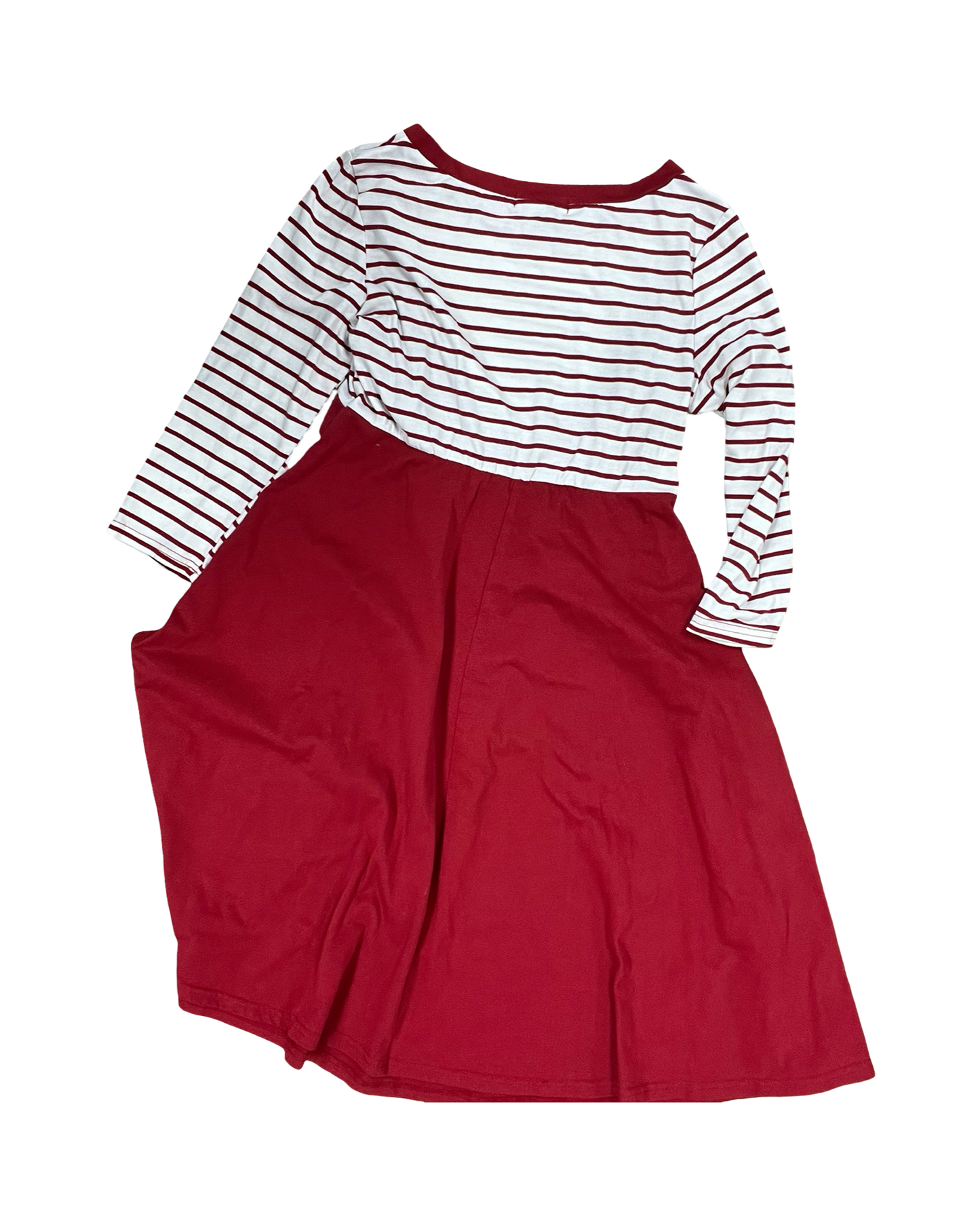 Dress Casual Midi By Clothes Mentor In Red & White, Size:M