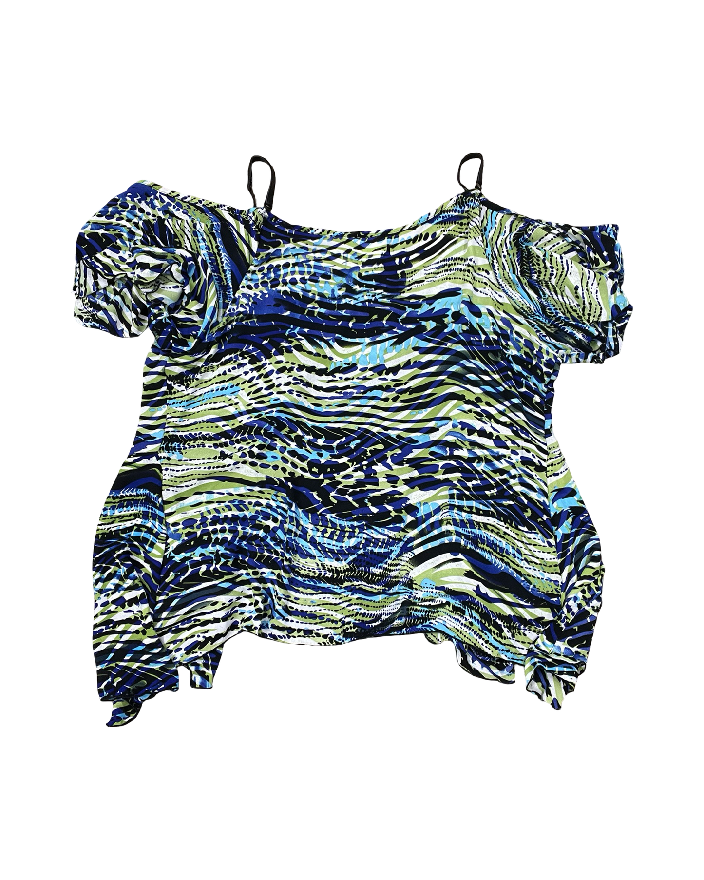 Top Ss By Venus In Black & Green, Size:2X