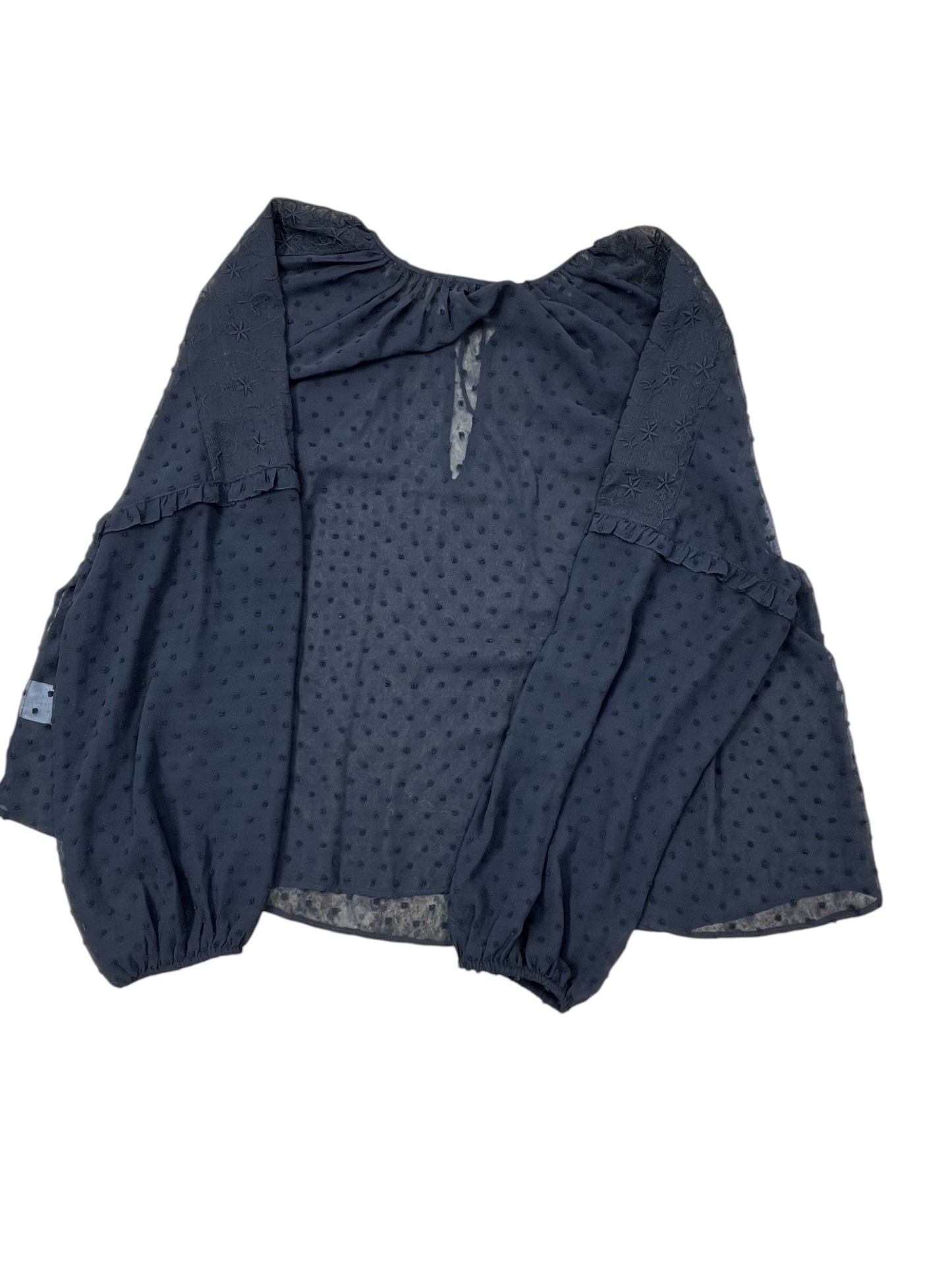 Blouse Ls By Express In Black, Size:Xl