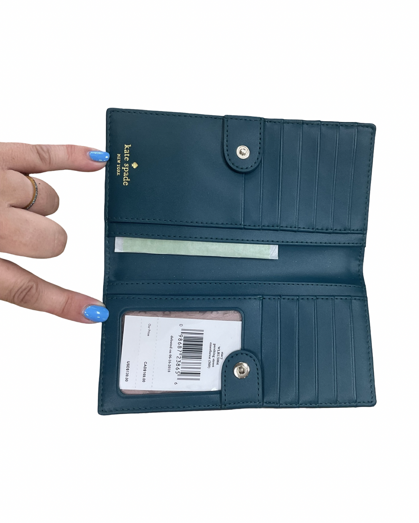 Wallet Designer By Kate Spade In Teal, Size:Medium