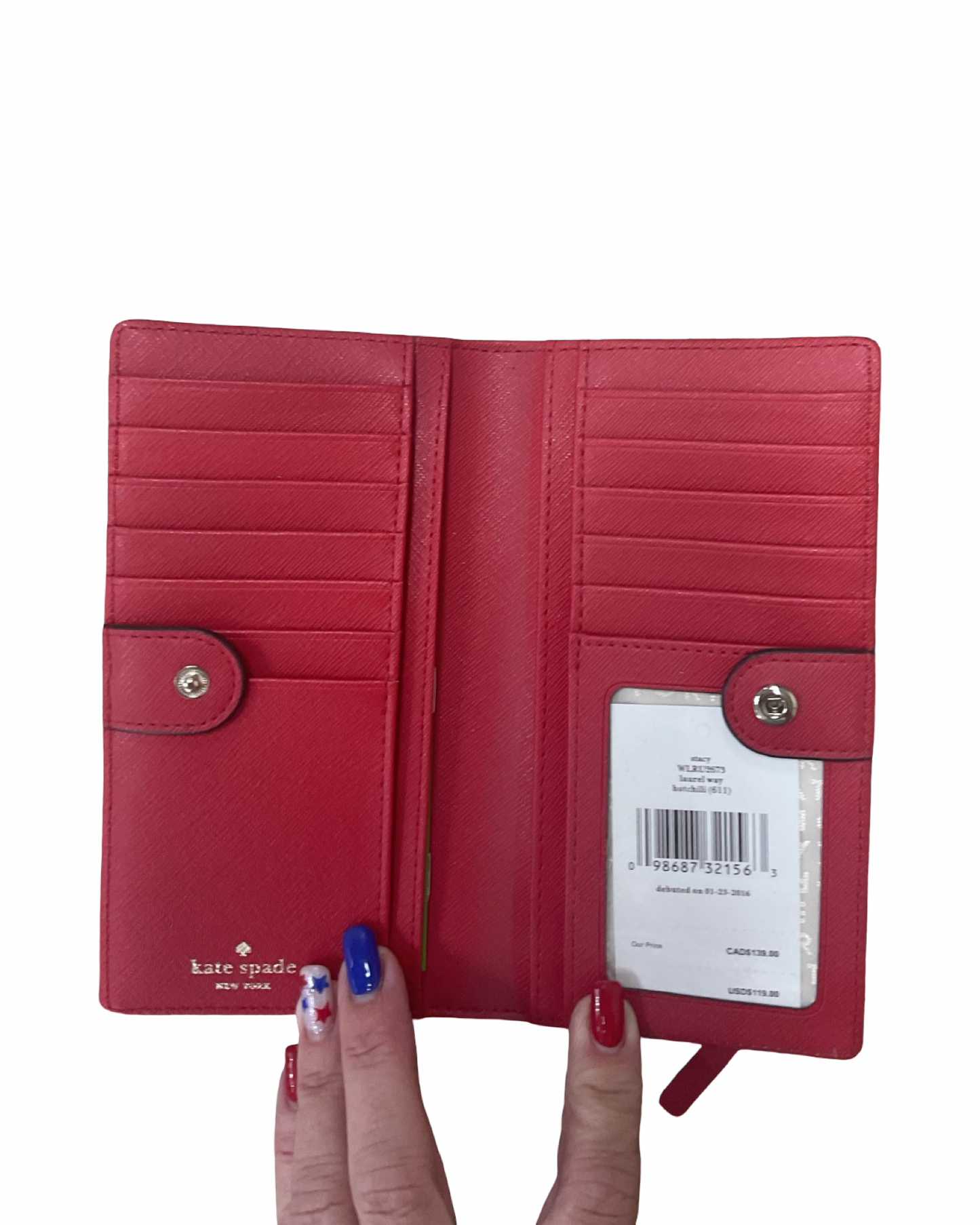 Wallet Designer By Kate Spade In Red, Size:Medium