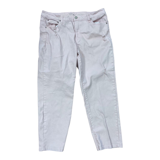 Jeans Straight By Time And Tru In Pink, Size:16