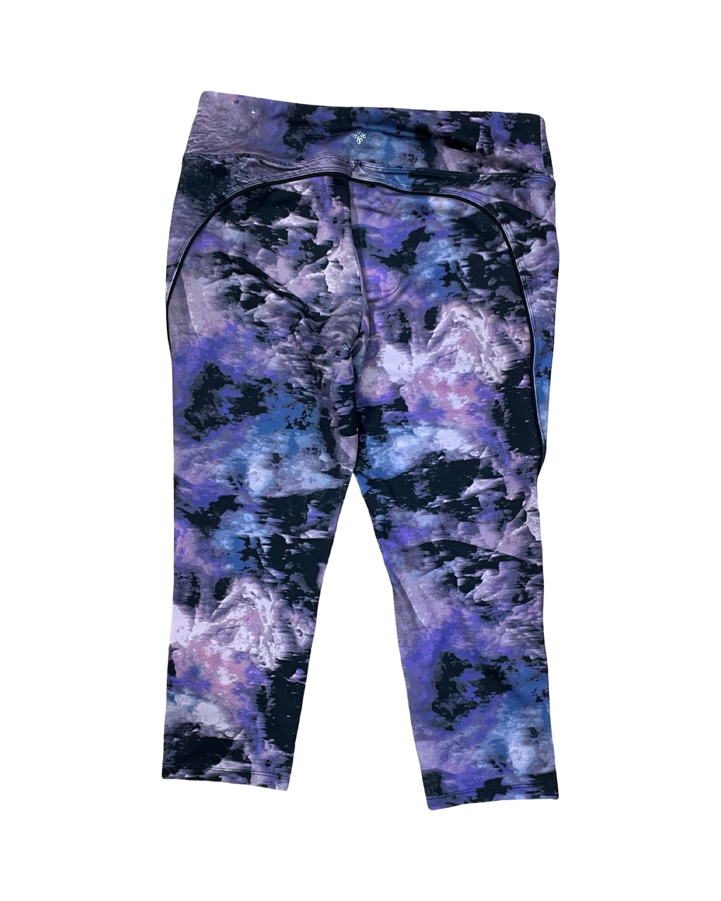Athletic Capris By Simply Vera In Black & Purple, Size:M