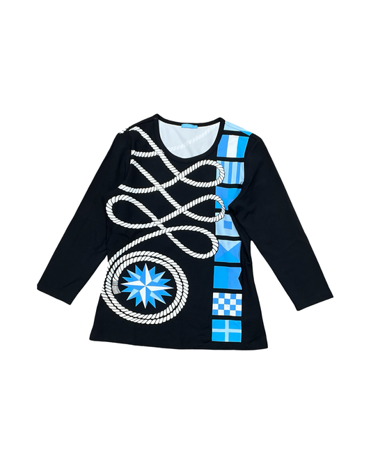 Top Ls By J Mclaughlin In Black & Blue, Size:S