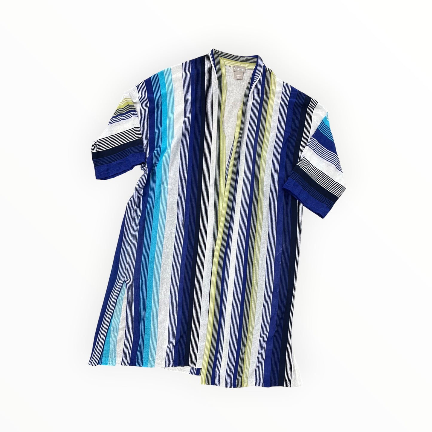 Cardigan By Chicos In Blue & Green, Size:L