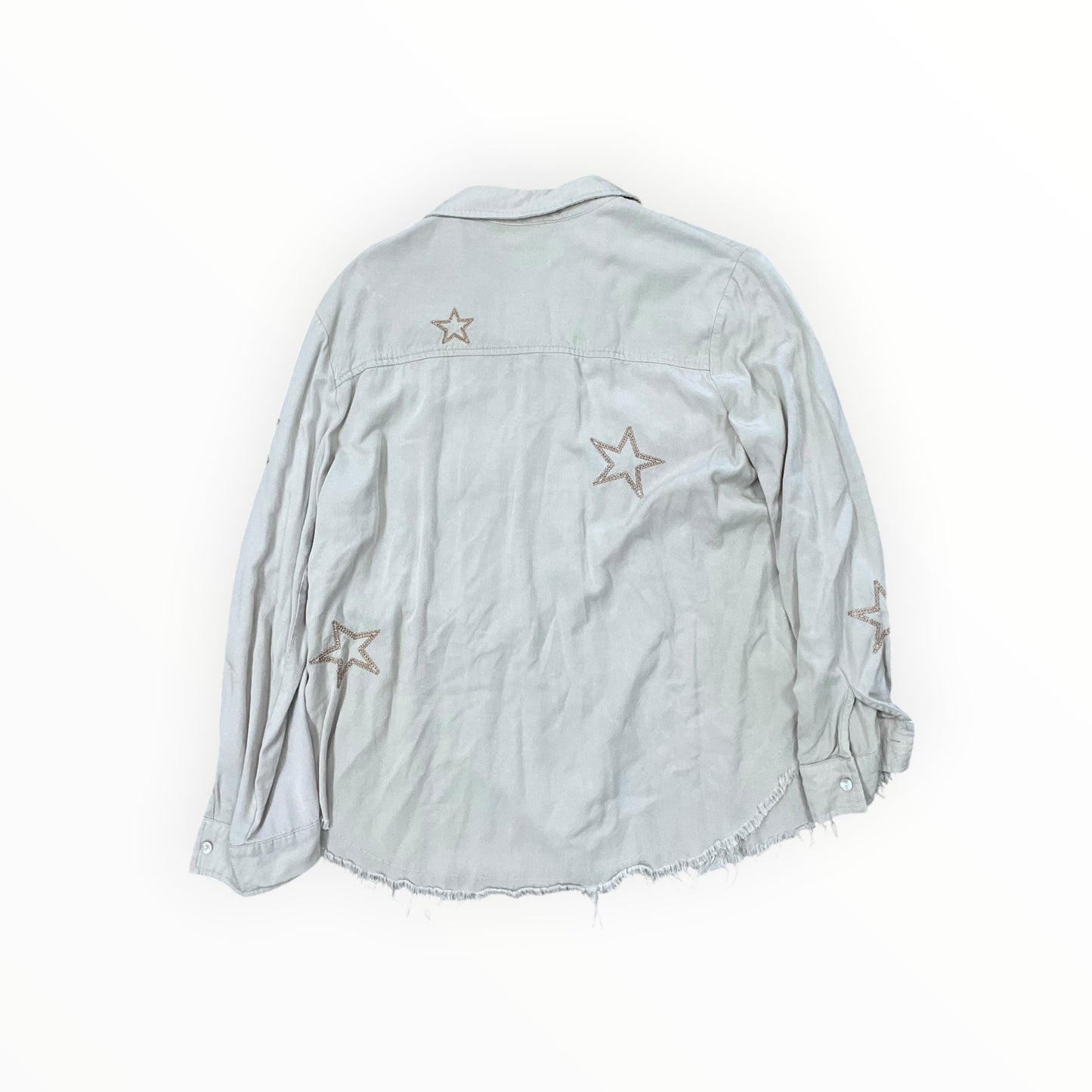 Blouse Ls By Blue B In Tan, Size:S