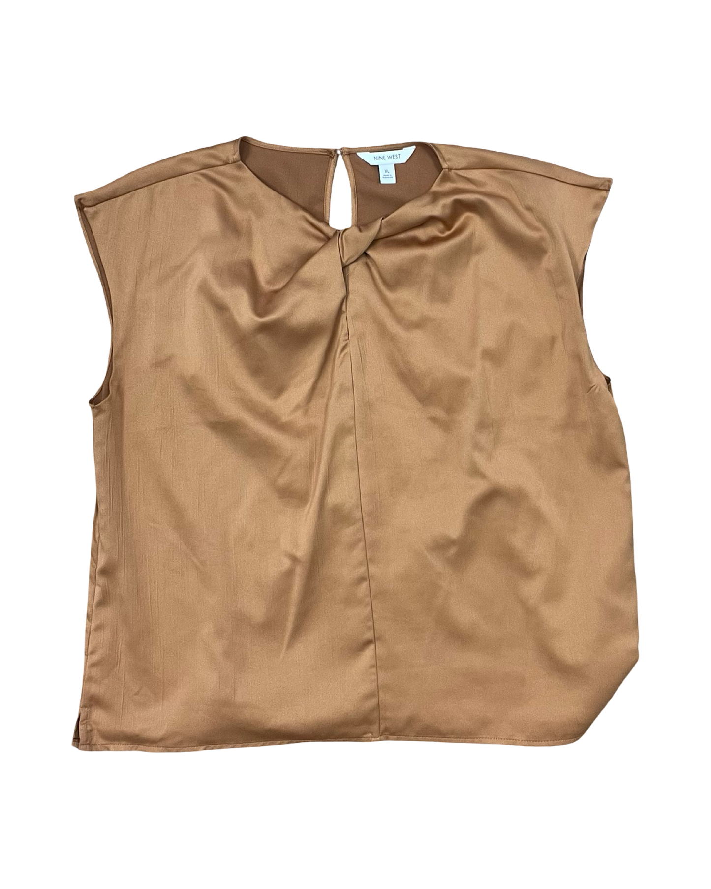 Top Sleeveless By Nine West In Gold, Size:Xl