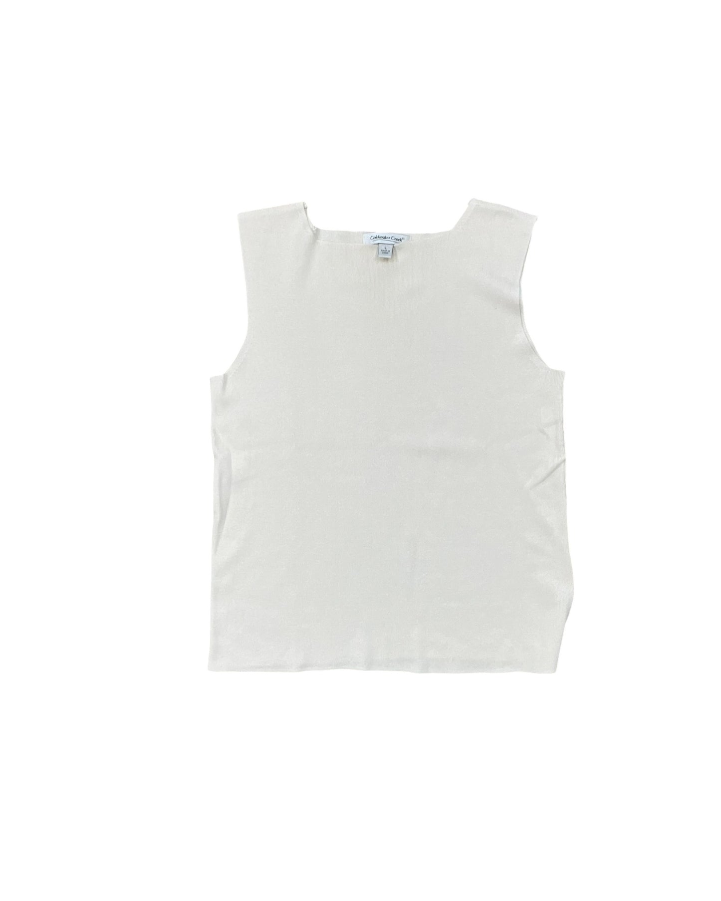 Top Sleeveless By Coldwater Creek In Cream, Size:L