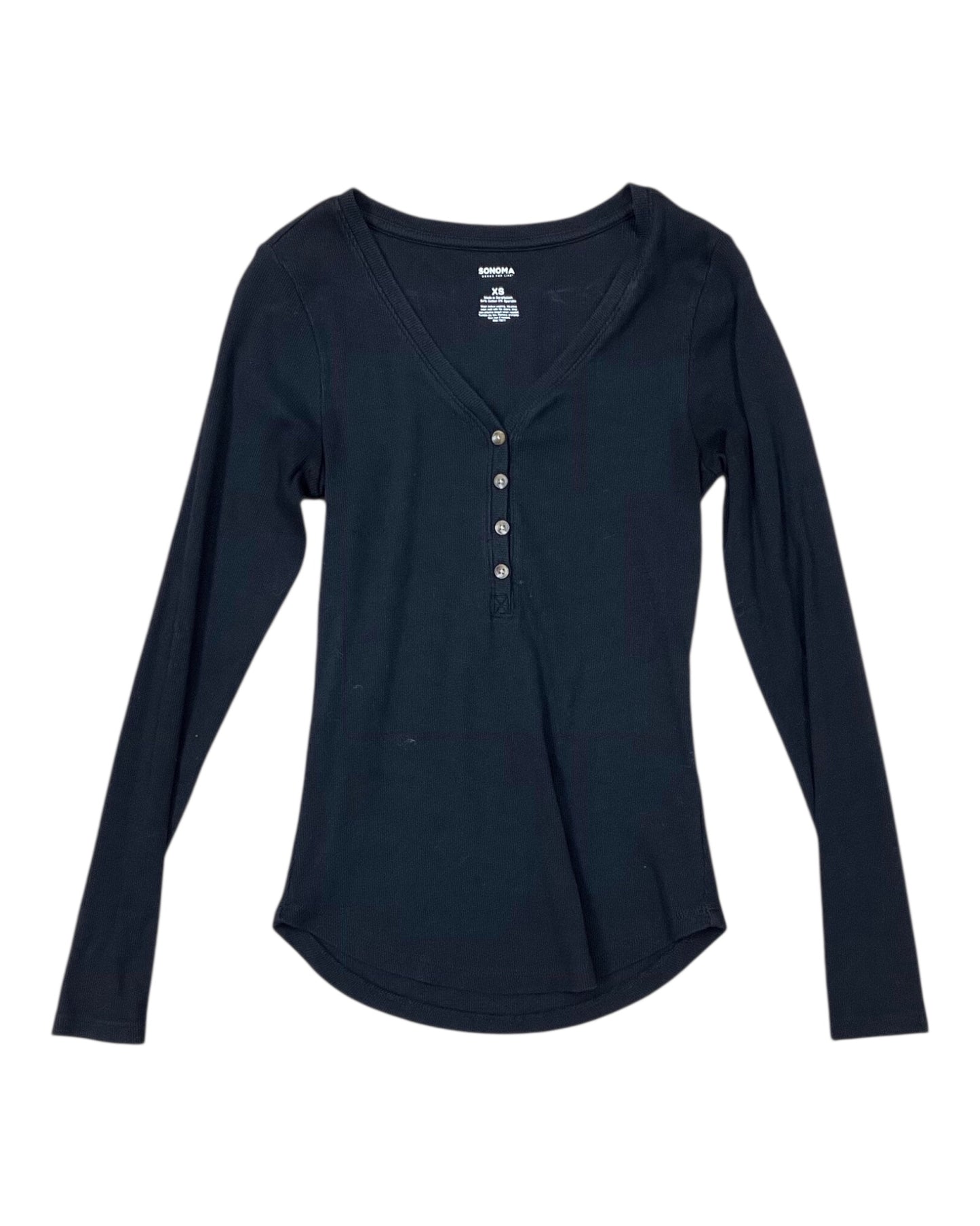 Top Ls By Sonoma In Black, Size:Xs