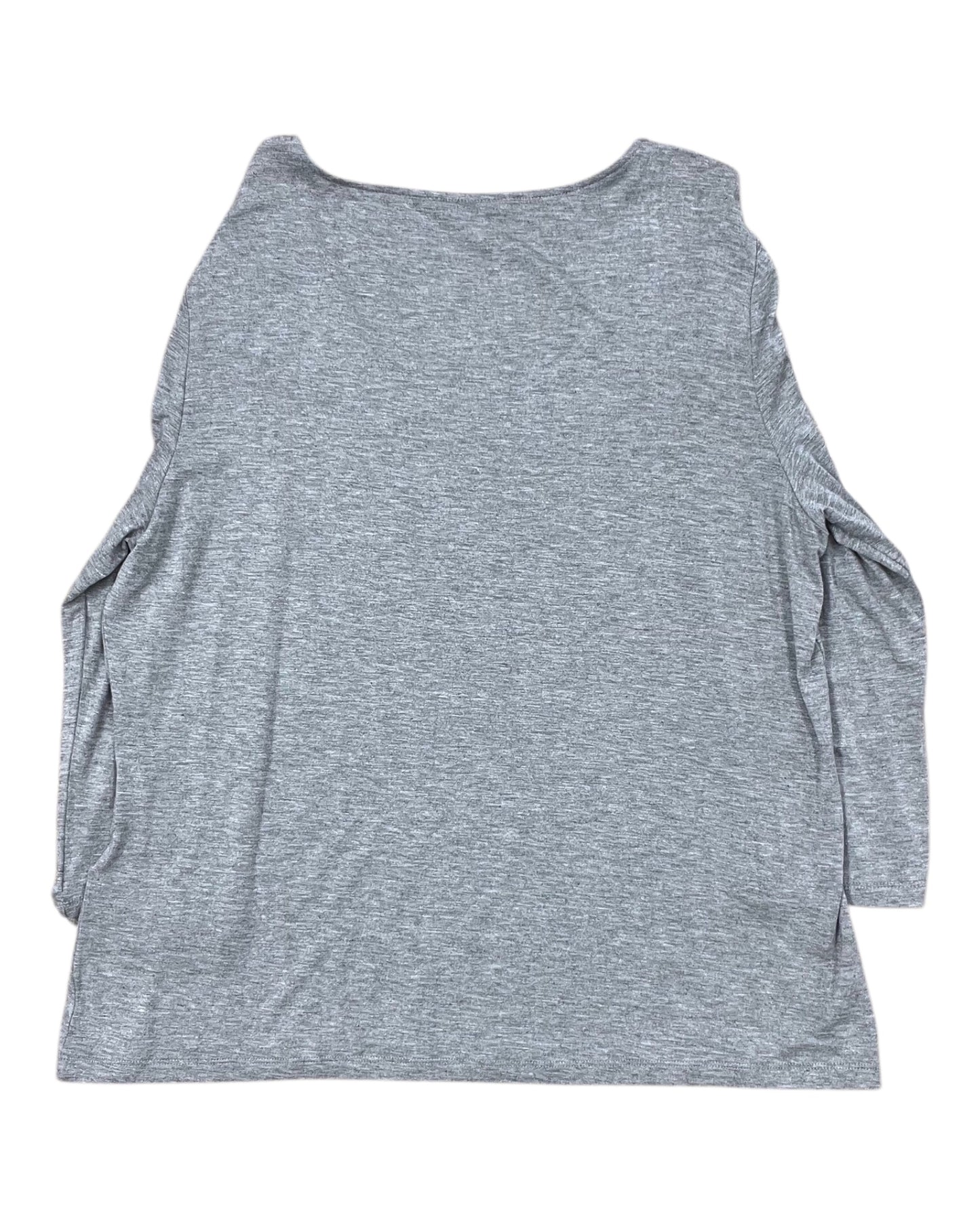 Top 3/4 Sleeve By Laura Ashley In Grey, Size:Xl