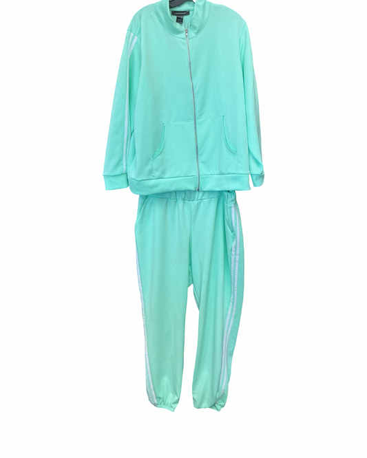 Lounge Set Pants By Ashley Stewart In Green, Size:3X