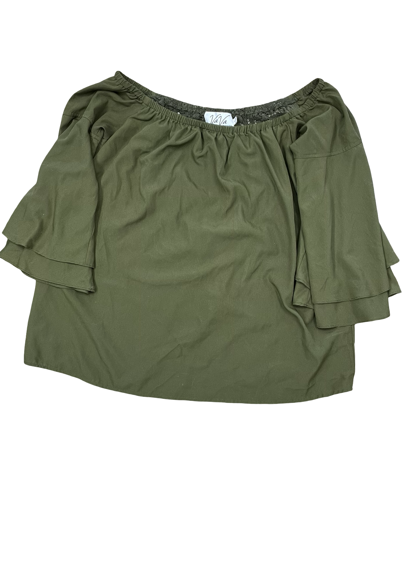 Top 3/4 Sleeve By Clothes Mentor In Green, Size:L