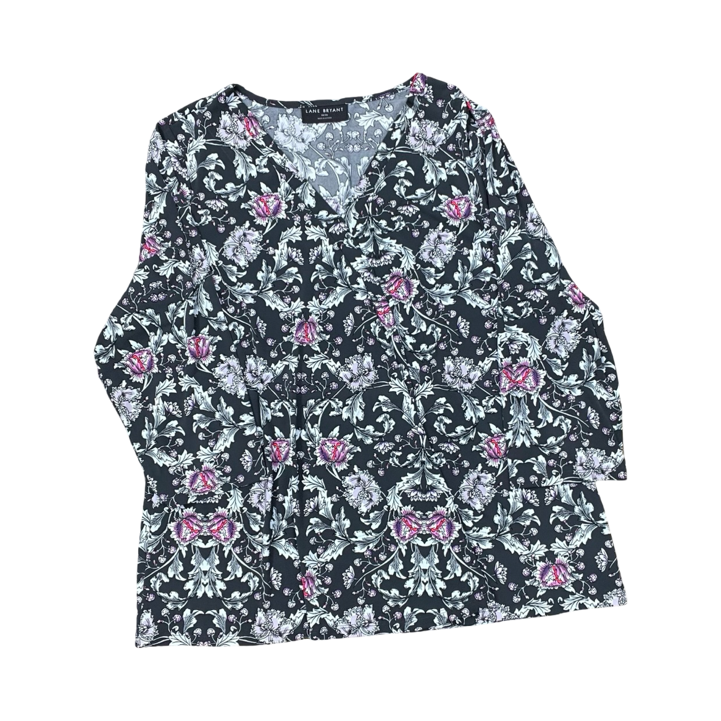 Top Ls By Lane Bryant In Grey & White, Size:2X