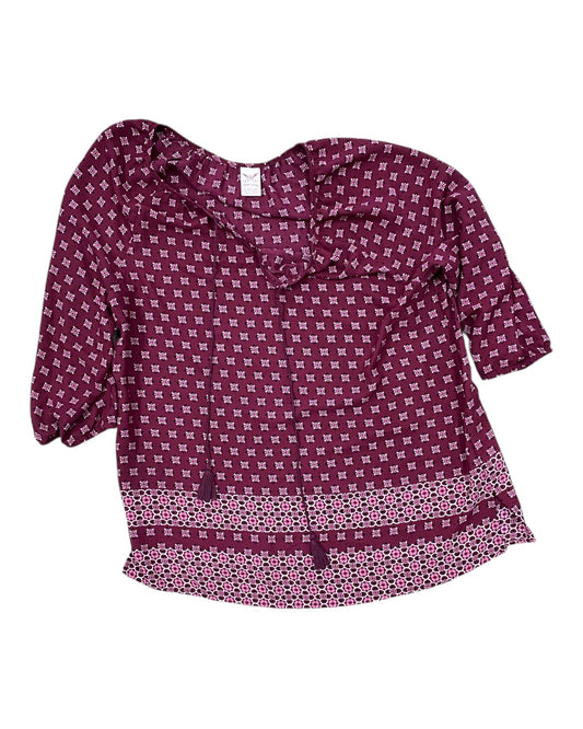 Top 3/4 Sleeve By Faded Glory In Red, Size:L