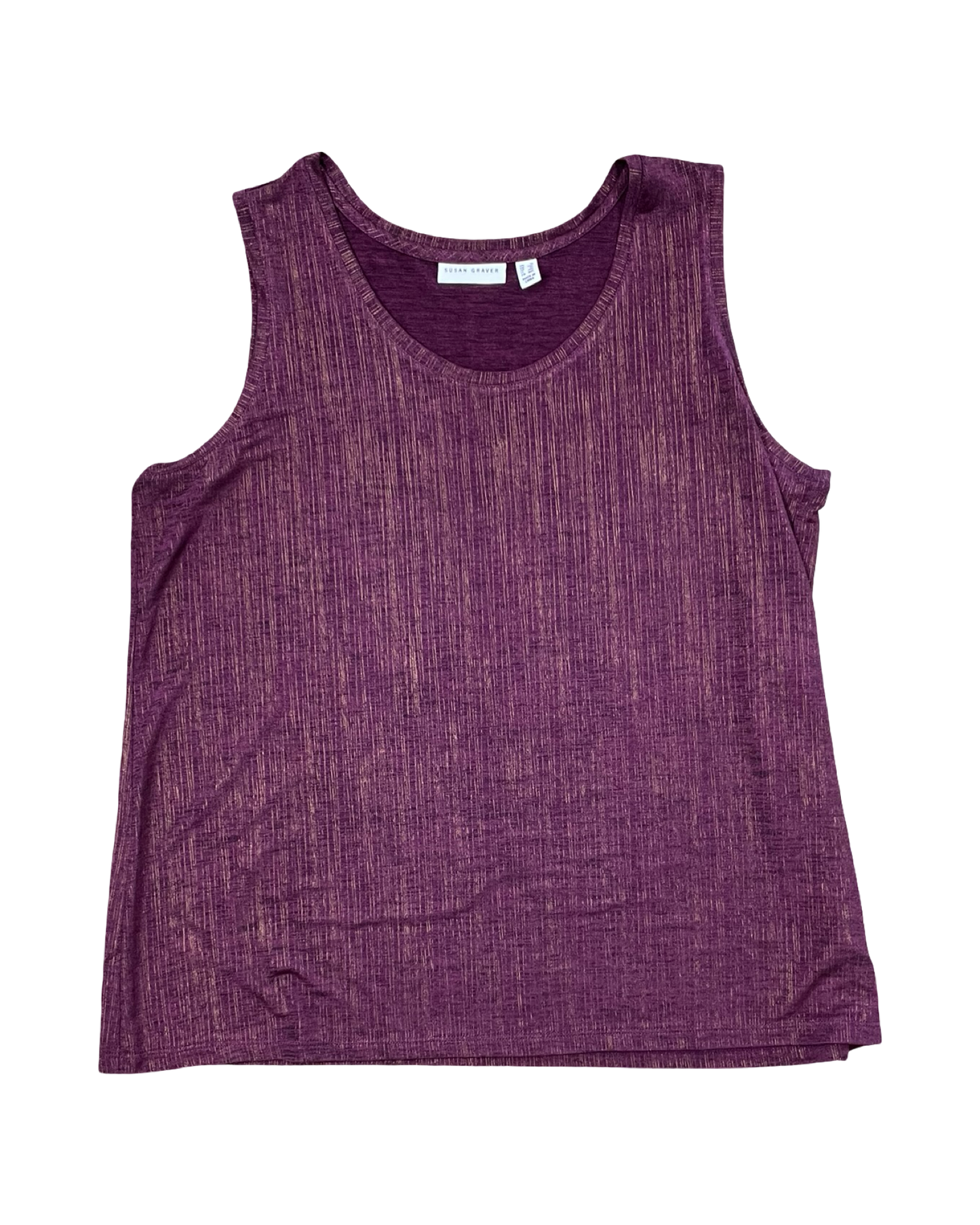 Tank Top By Susan Graver In Purple, Size:1X