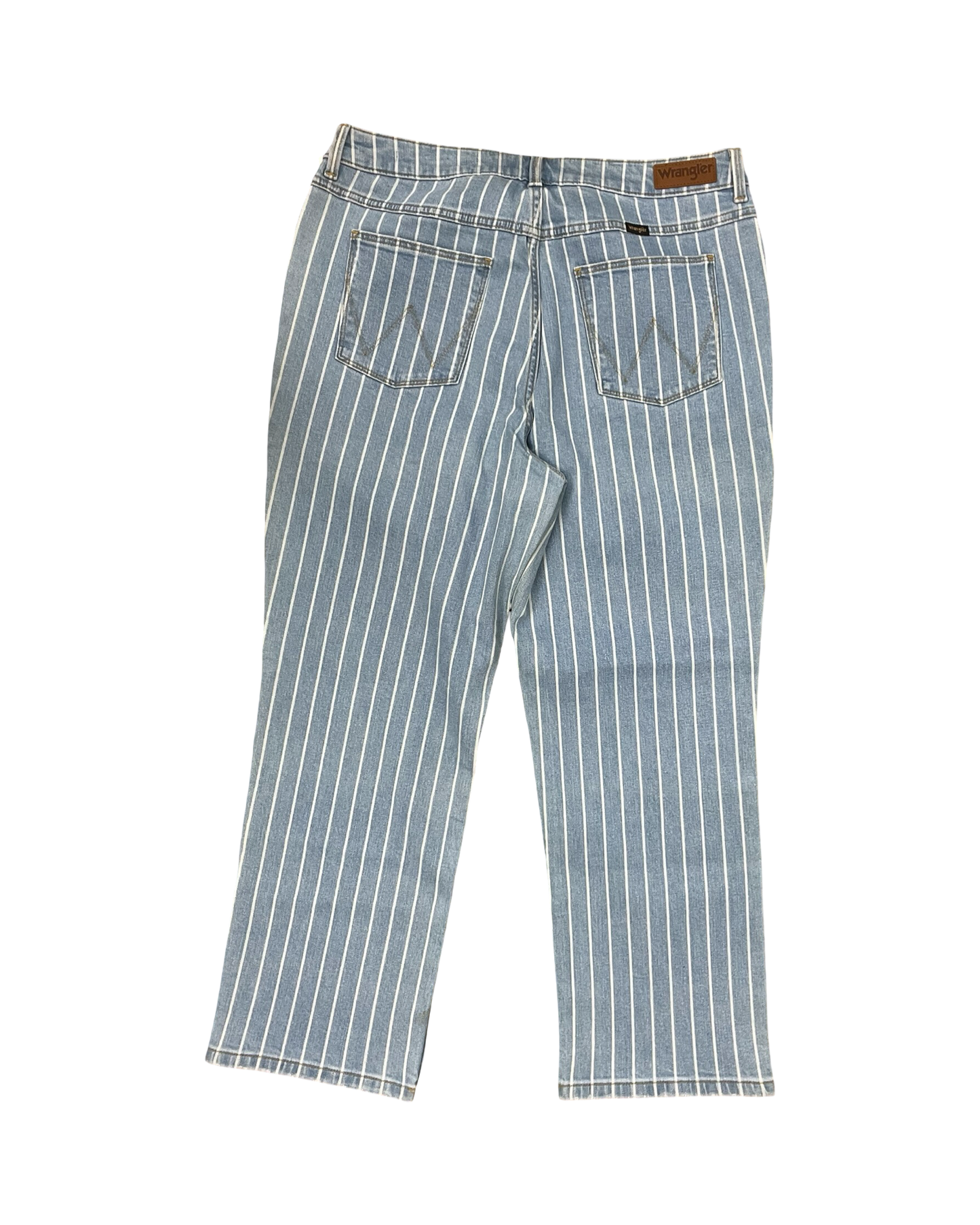 Jeans Cropped By Wrangler In Blue & White, Size:14