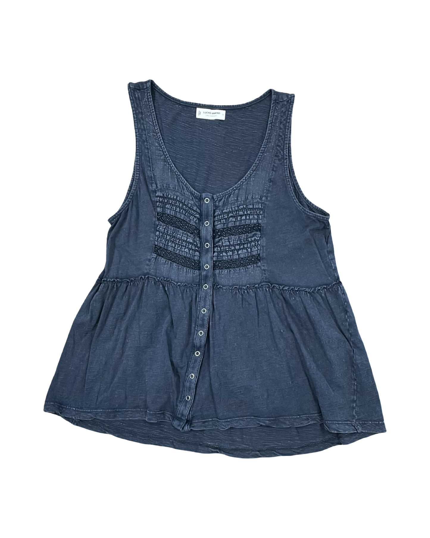 Top Sleeveless By Lucky Brand In Grey, Size:S