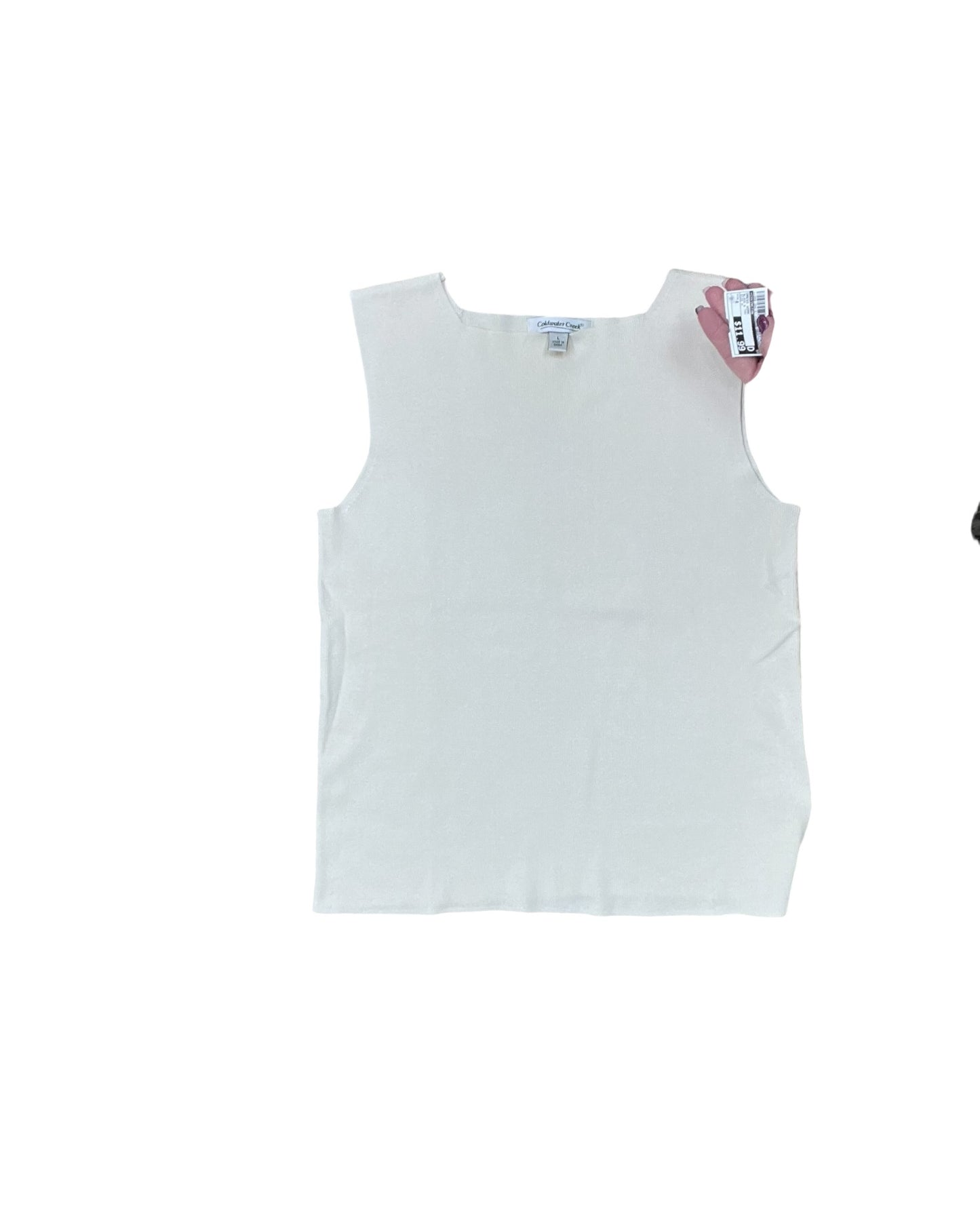 Top Sleeveless By Coldwater Creek In Cream, Size:L