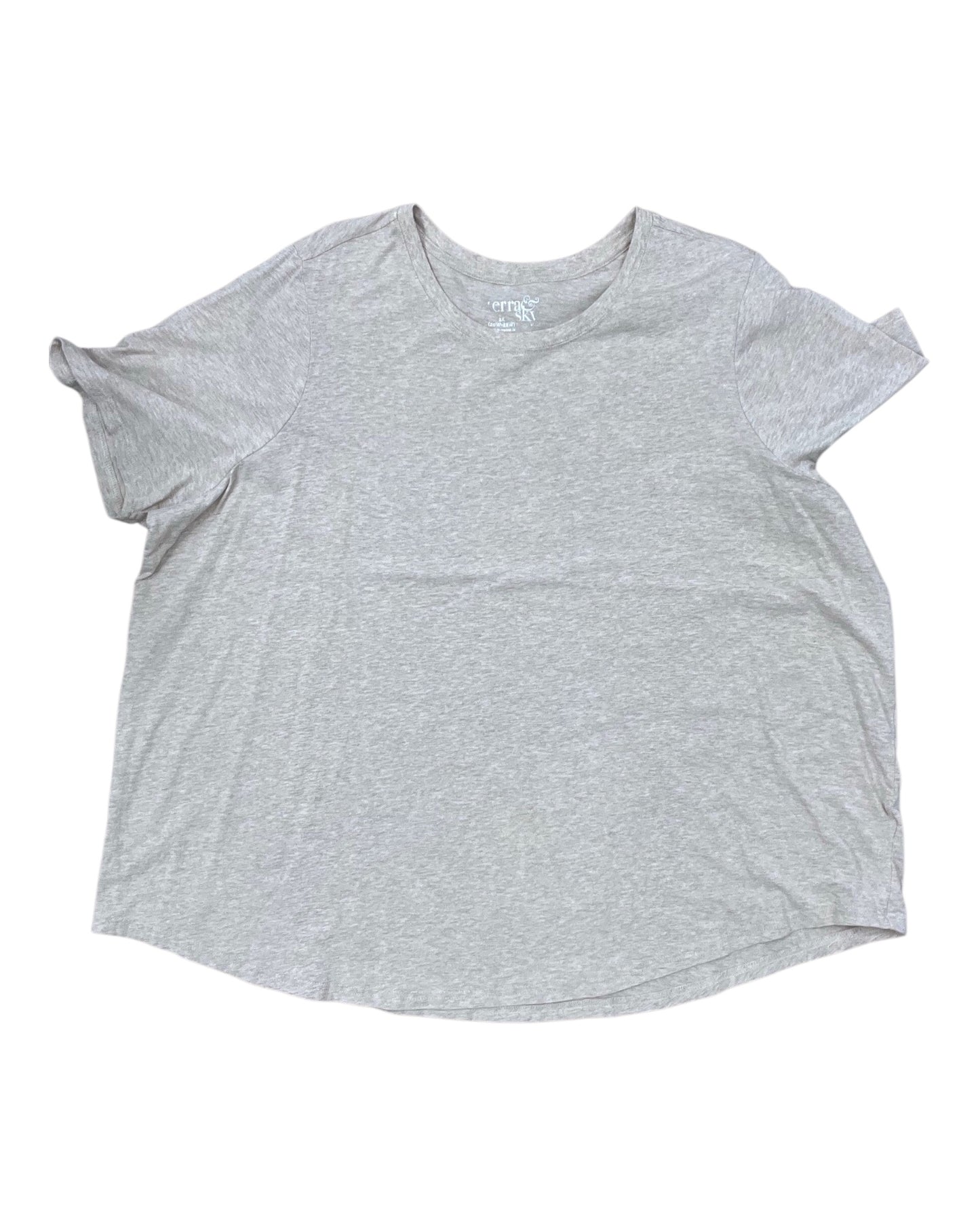 Top Ss Basic By Terra & Sky In Tan, Size:2X