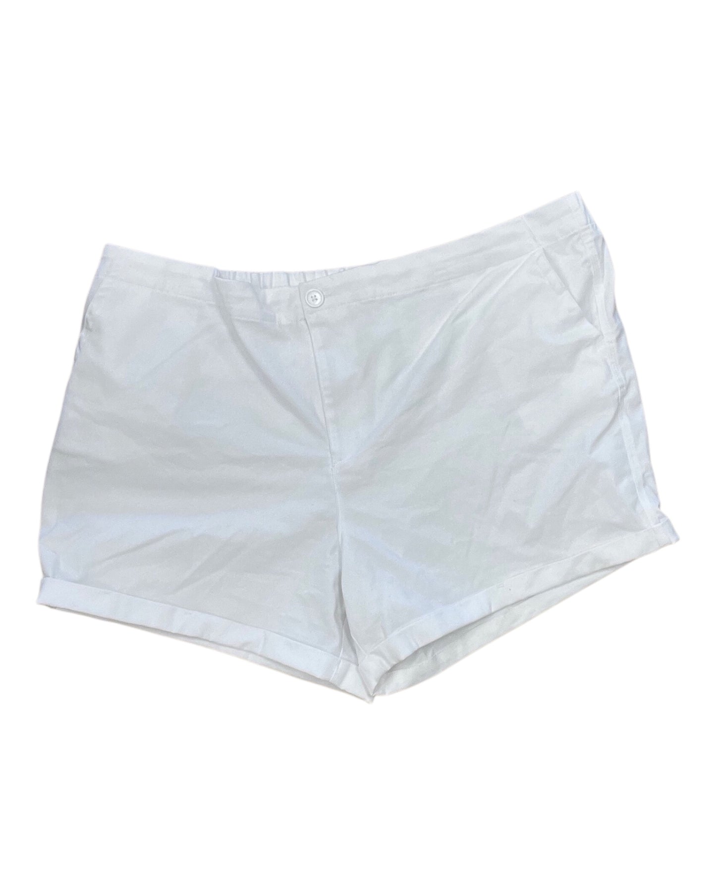Shorts By Just Be In White, Size:3X