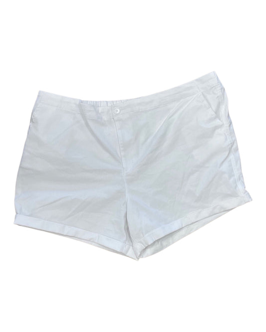 Shorts By Just Be In White, Size:3X