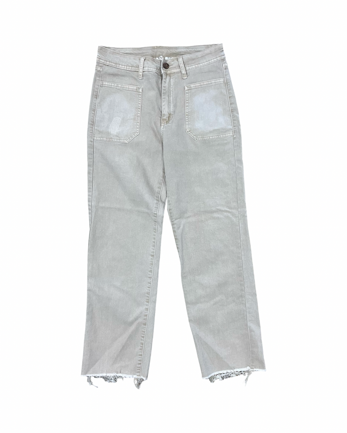 Jeans Straight By Happily Grey In Tan, Size:4