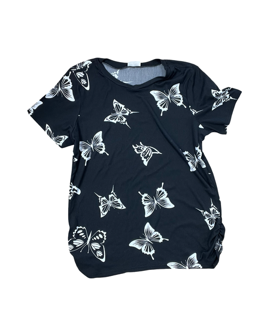 Top Ss By Free Kisses In Black & White, Size:2X