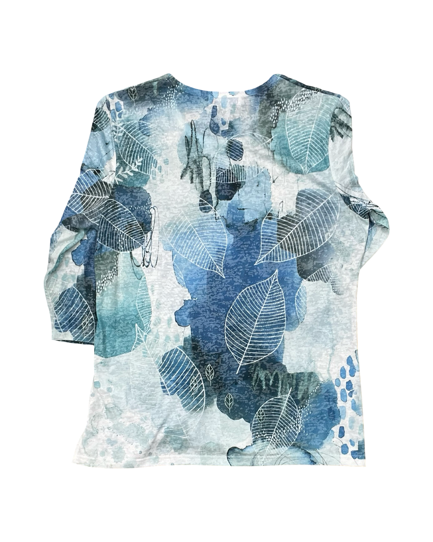 Top 3/4 Sleeve By Clothes Mentor In Blue & White, Size:M