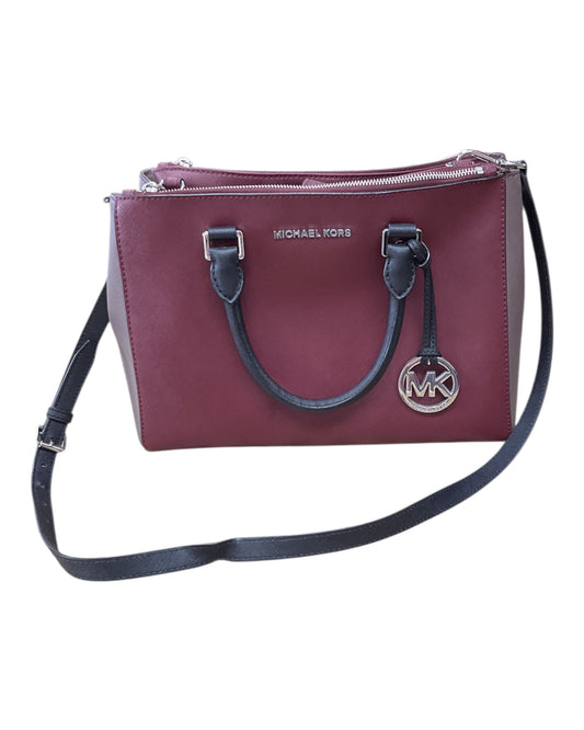 Handbag Designer By Michael Kors In Maroon, Size:Medium
