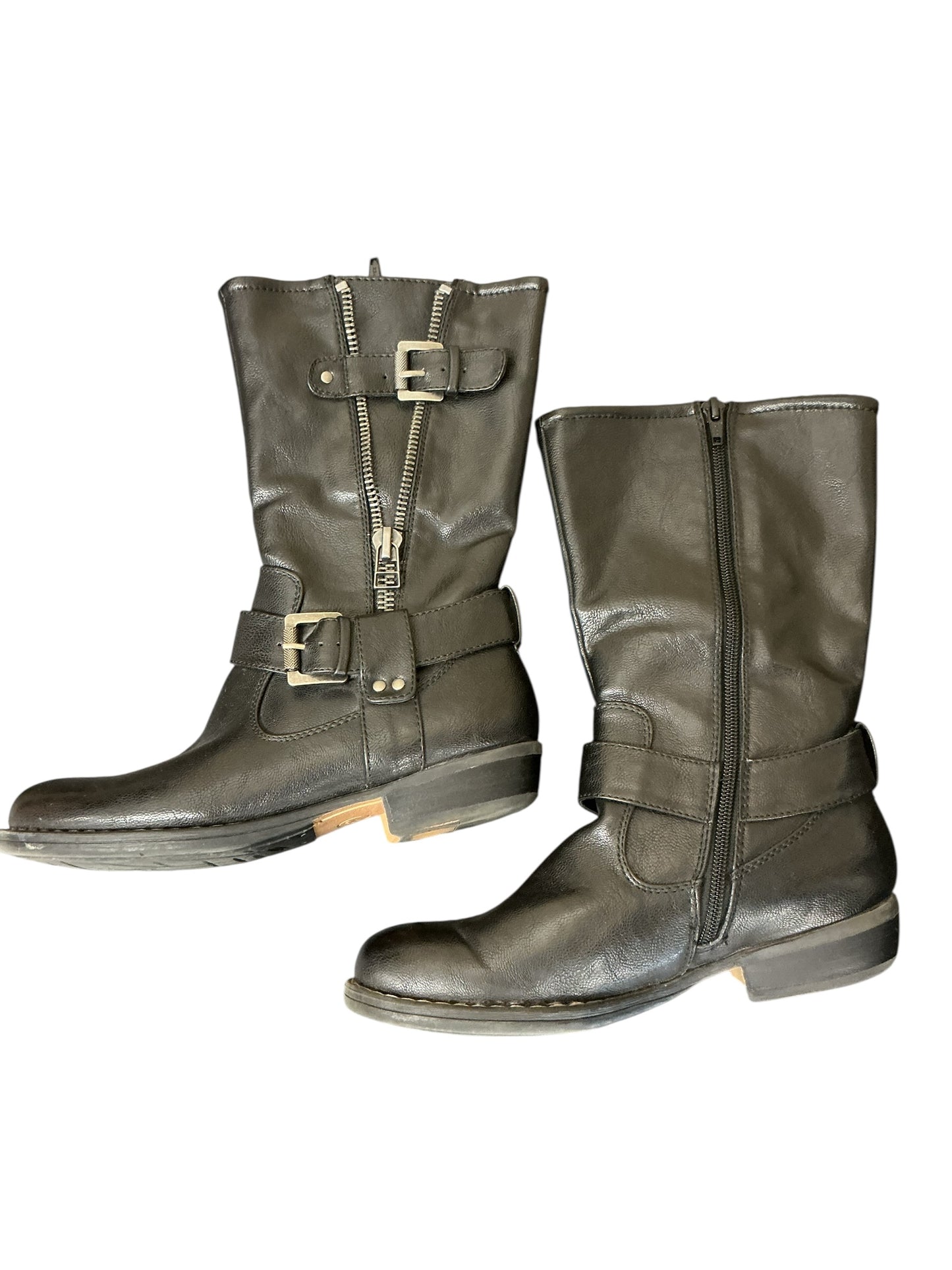 Boots Mid-Calf Heels By Bare Traps In Black, Size:7