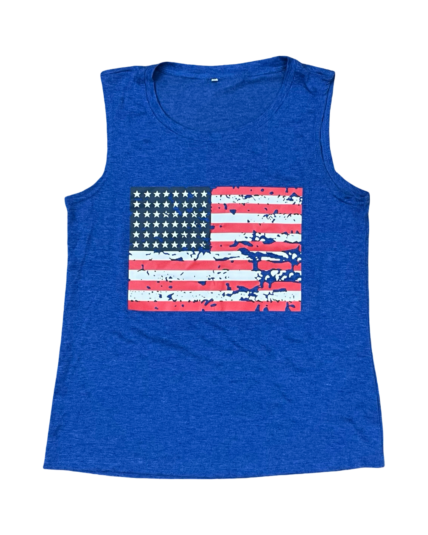 Top Sleeveless By Clothes Mentor In Blue Red & White, Size:M