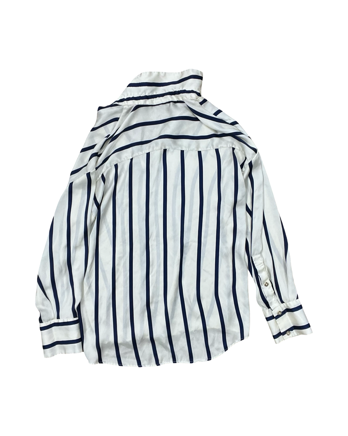 Blouse Ls By Zara In Blue & Cream, Size:Xs