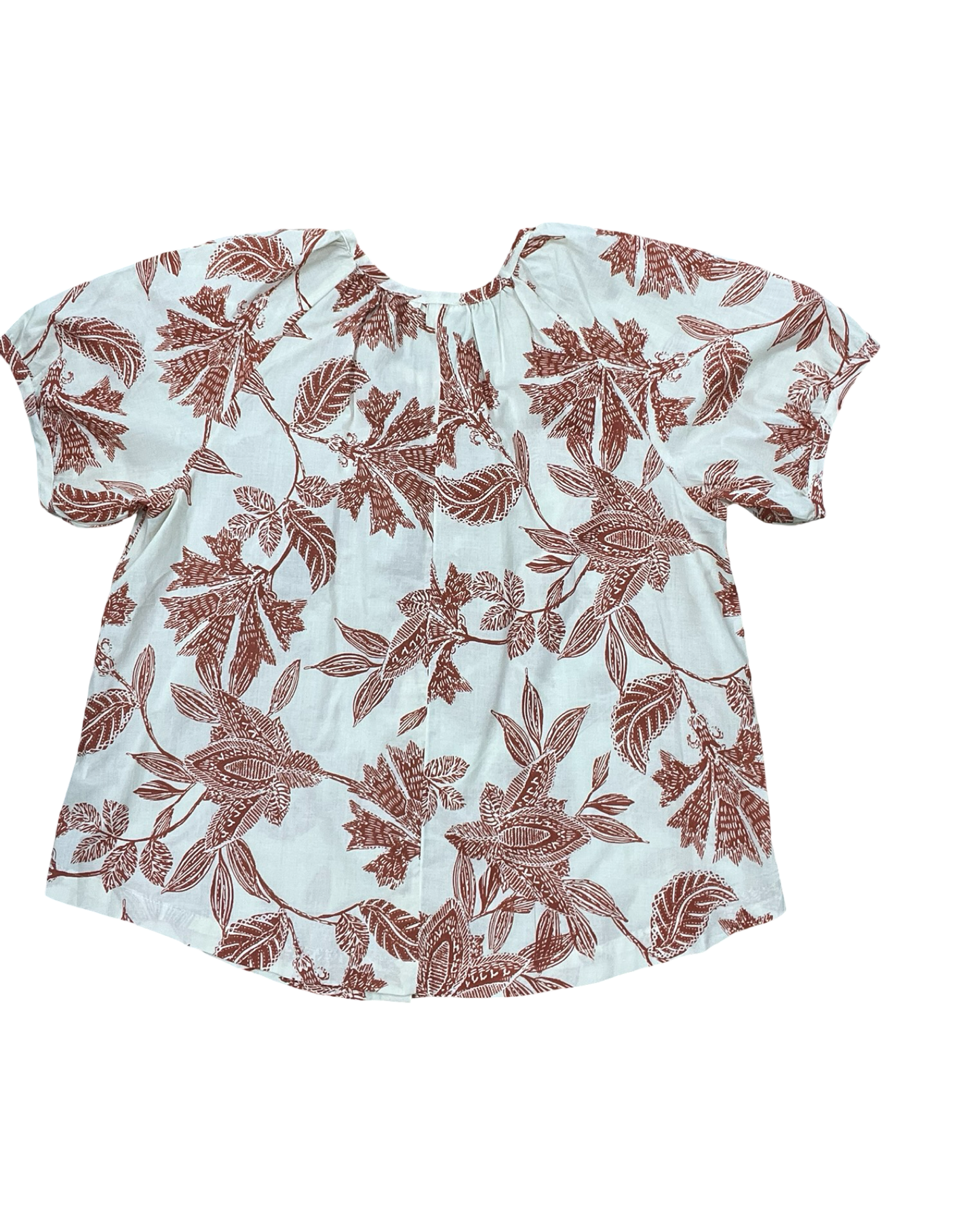 Blouse Ss By Maurices In Cream & Orange, Size:M