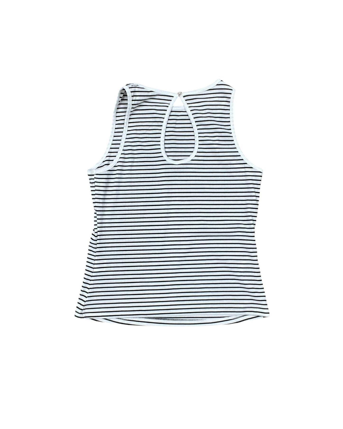 Tank Top By Clothes Mentor In Black & White, Size:L