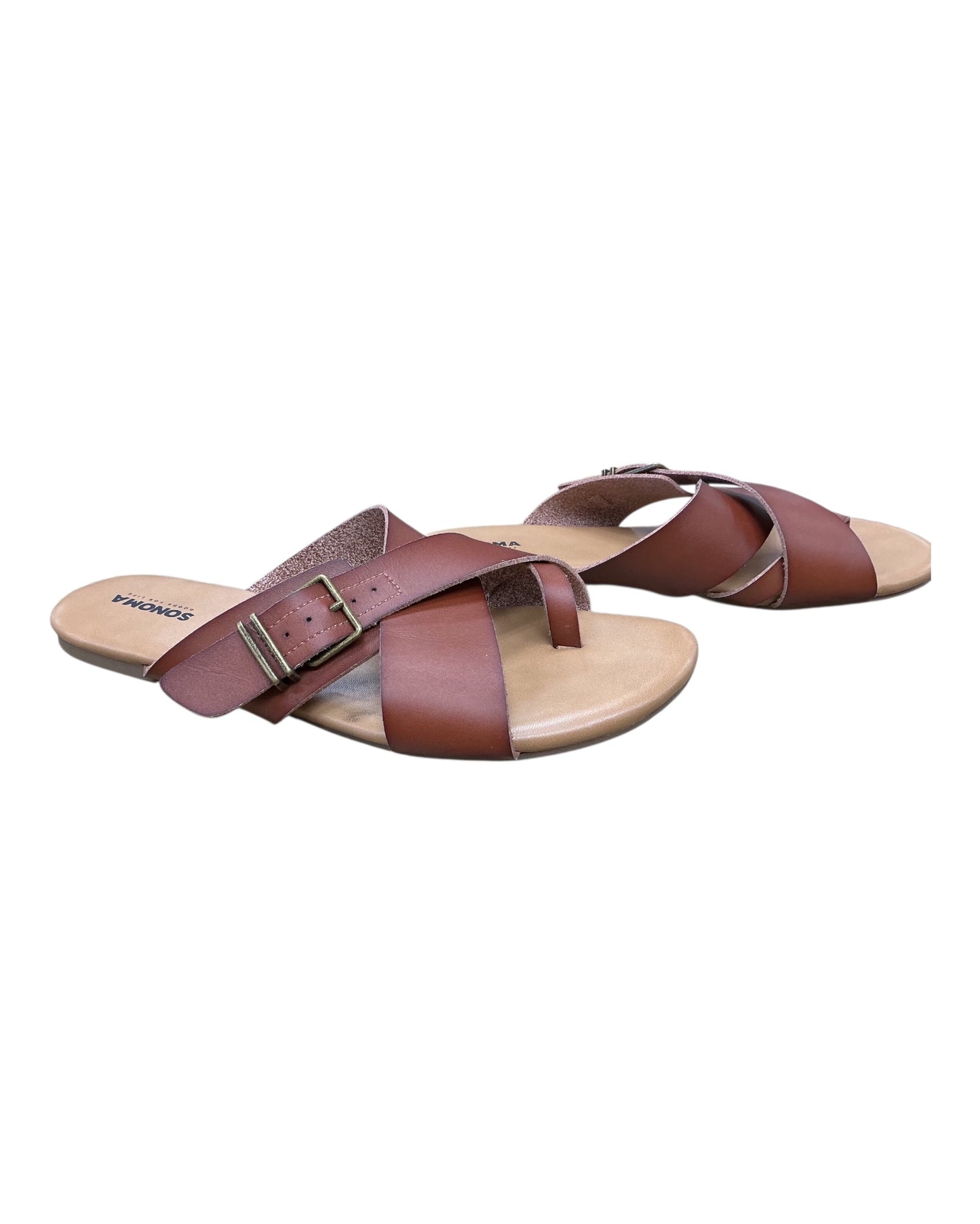Sandals Flats By Sonoma In Brown, Size:10